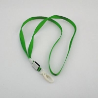Шнур для бейджа 1см с пластик.карабином (зеленый)