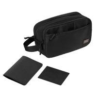 Подарочный набор Boston, черный (обложка на паспорт, картхолдер, дорожная косметичка)