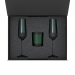Подарочный набор свеча Enigma + 2 бокала для шампанского Emerald в черной коробке