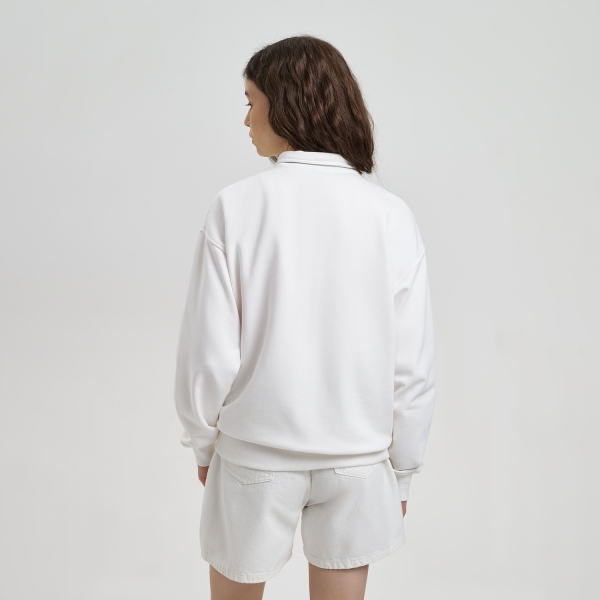 Толстовка на молнии унисекс Флоу (Flow), белая, размер 3XL/4XL