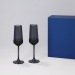 Подарочный набор 2 бокала для шампанского Black Edition в синей коробке