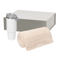 Подарочный набор Montana, белый (плед, термокружка)