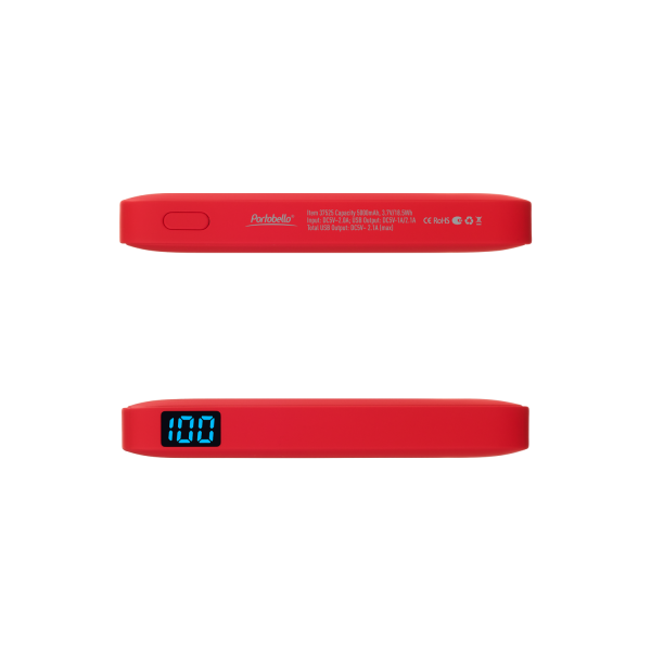 Внешний аккумулятор с подсветкой Анкор (Ancor) 5000 mAh, красный