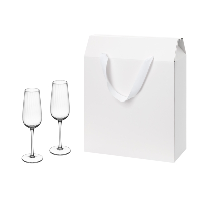 Подарочный набор 2 бокала для шампанского Blanche в большом подарочном пакете