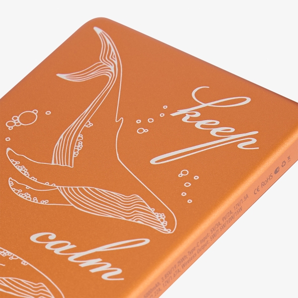 Внешний аккумулятор Атлантис (Atlantis) PD 5000mAh с функцией беспроводной зарядки 15W, оранжевый