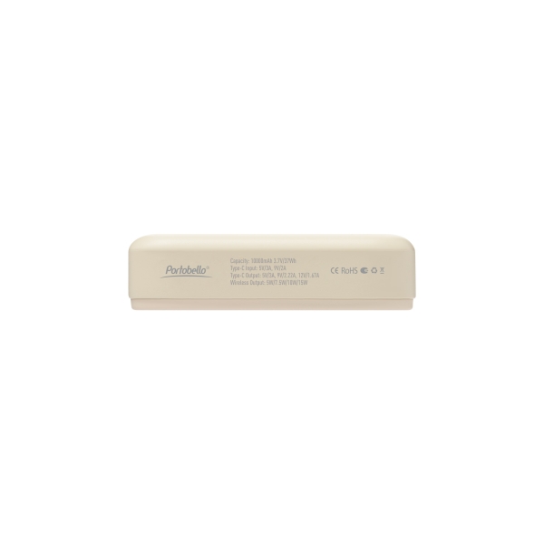 Внешний аккумулятор Юнион PD (Union PD) 10000mAh с функцией беспроводной зарядки 15W, бежевый