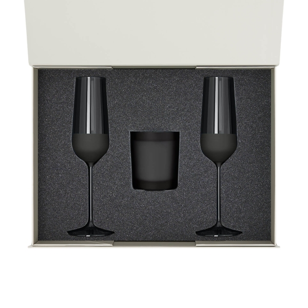 Ложемент под свечу Энигма (Enigma) + 2 бокала для шампанского в среднюю коробку-трансформер (арт. 695721)