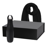 Подарочный набор Bosca, Forges, черный (термобутылка, шарф)