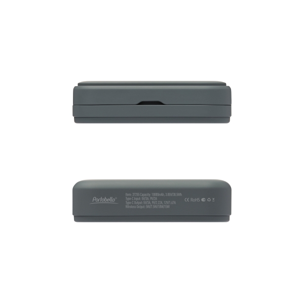 Внешний аккумулятор Юнион PD (Union PD) 10000mAh с функцией беспроводной зарядки 15W, серый