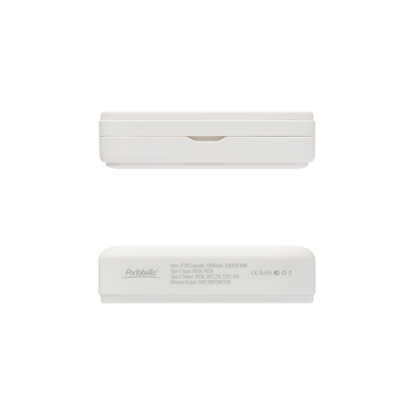 Внешний аккумулятор Юнион PD (Union PD) 10000mAh с функцией беспроводной зарядки 15W, белый