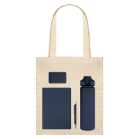 Подарочный набор Welcome Pack, синий (бутылка, ежедневник, ручка, ЗУ, шоппер)