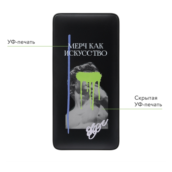 Внешний аккумулятор с цветной подсветкой Анкор Макс Плюс PD (Ancor PD Max Plus) 10000 mAh, черный