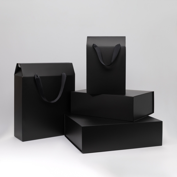 Подарочная коробка-пакет универсальная большая, черная