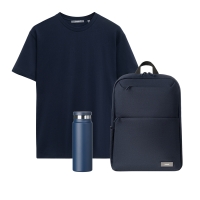 Набор с одеждой Крис (KRIS) (футболка, рюкзак, бутылка),синий, S