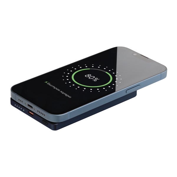 Внешний аккумулятор Атлантис (Atlantis) PD 5000mAh с функцией беспроводной зарядки 15W, синий