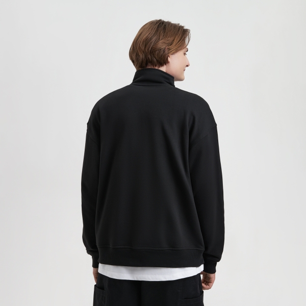 Толстовка на молнии унисекс Флоу (Flow), черная, размер 3XL/4XL