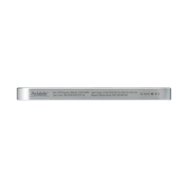 Внешний аккумулятор Артекс PD (Artex PD) 5000mAh с функцией беспроводной зарядки 15W, серебряный