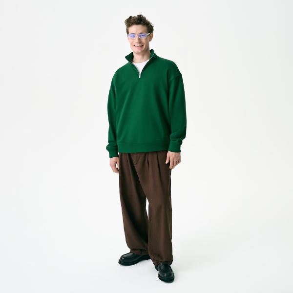 Толстовка на молнии унисекс Флоу (Flow), зеленая, размер 3XL/4XL
