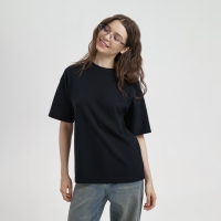 Футболка унисекс премиум AURA, 100% хлопок 200гр. черный, размер M/L