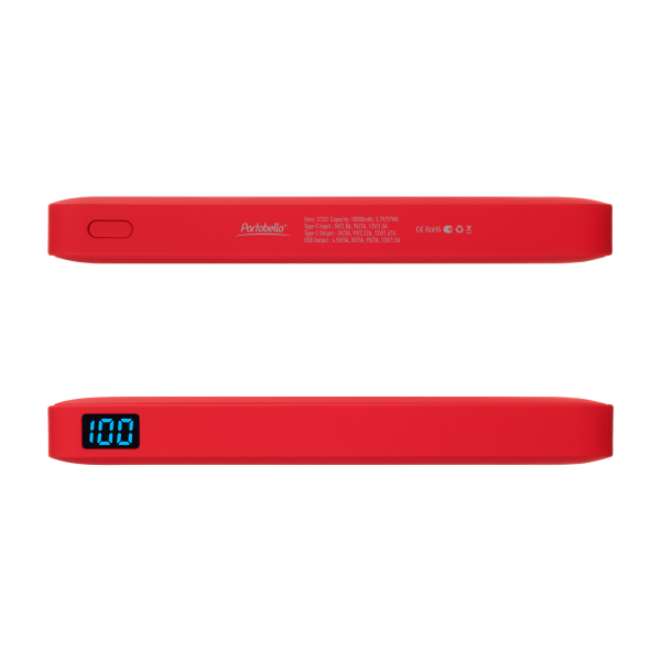 Внешний аккумулятор с подсветкой Анкор Плюс PD (Ancor PD Plus) 10000 mAh, красный