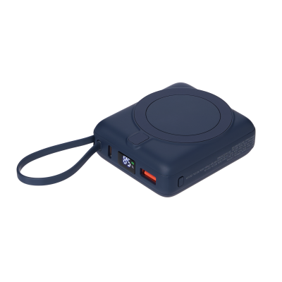 Внешний аккумулятор с подсветкой Риттер PD (Ritter PD) 10000mAh с функцией беспроводной зарядки 15W, синий