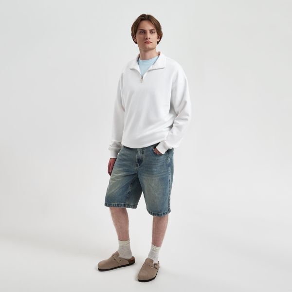 Толстовка на молнии унисекс Флоу (Flow), белая, размер XL/2XL