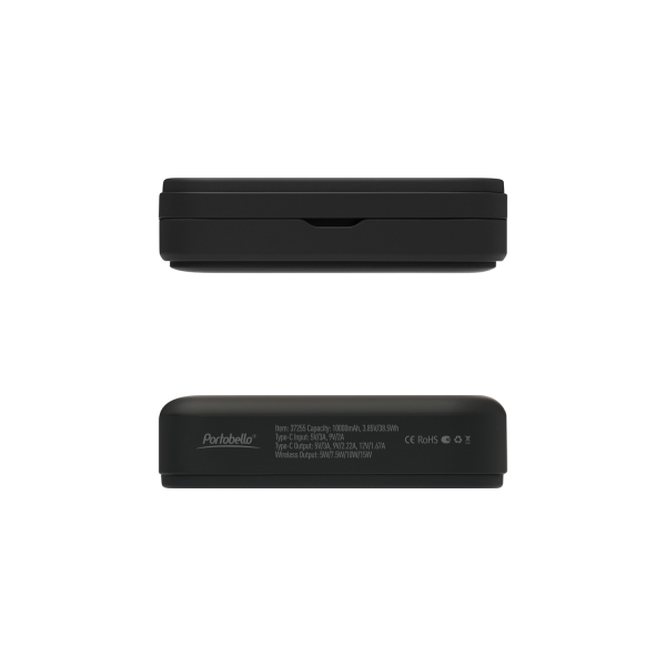 Внешний аккумулятор Юнион PD (Union PD) 10000mAh с функцией беспроводной зарядки 15W, черный