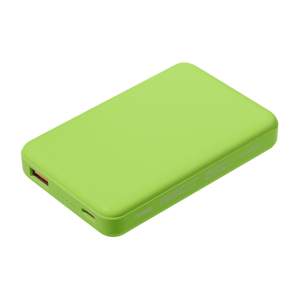 Внешний аккумулятор Ларго PD (Largo PD) 5000mAh с функцией беспроводной зарядки 15W, салатовый