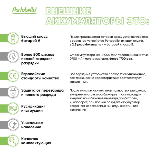 Внешний аккумулятор с подсветкой Старлайт Плюс PB (Starlight Plus PB) 10000 mAh, черный