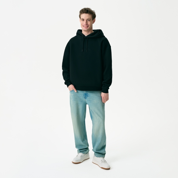 Худи релакс унисекс Баланс (Balance), с начесом, черный, размер 3XL/4XL