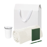 Подарочный набор Welcome Pack Spark mini, зеленый (термокружка, блокнот, ручка, плед, коробка-пакет)