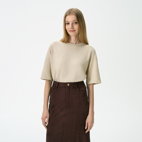 Футболка унисекс премиум Аура (Aura), 200гр. бежевый, размер 3XL/4XL