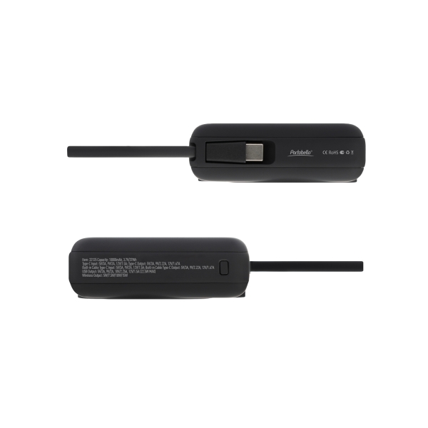 Внешний аккумулятор с подсветкой Риттер PD (Ritter PD) 10000mAh с функцией беспроводной зарядки 15W, черный