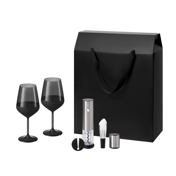 Подарочный набор Блэк Эдишн (Black Edition), Винтаро (Vintaro) (2 бокала + набор для вина)