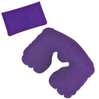 Подушка надувная дорожная в футляре; фиолетовый; 43
