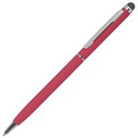 TW Soft, ручка шариковая со стилусом для сенсорных экранов, красный/хром, металл/софт покрытие