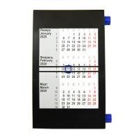 Календарь настольный на 2 года; черный с синим; 18х11 см; пластик