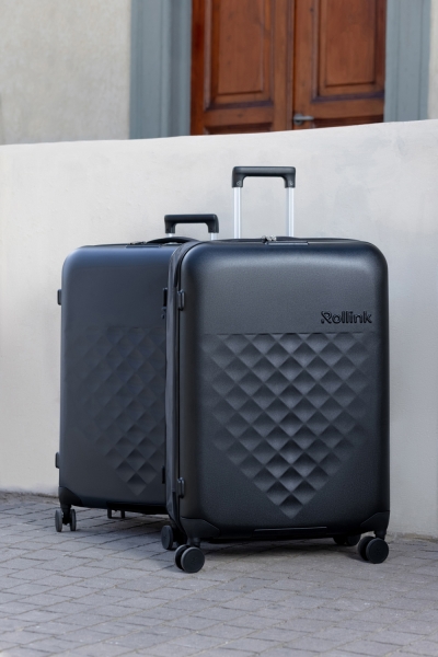 Чемодан складной Rollink Vega 360 55x40x20 см, 4 колеса, серо-синий