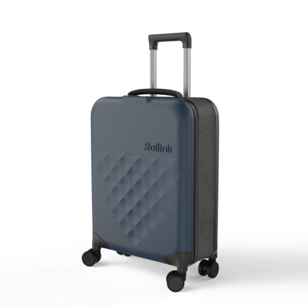 Чемодан складной Rollink Vega 360 55x40x20 см, 4 колеса, серо-синий
