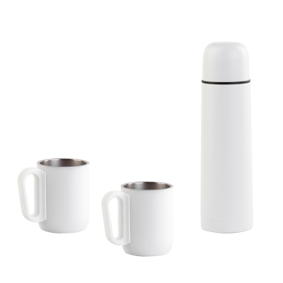 Набор "Гейзер" (термос, 2 кружки), покрытие пудра