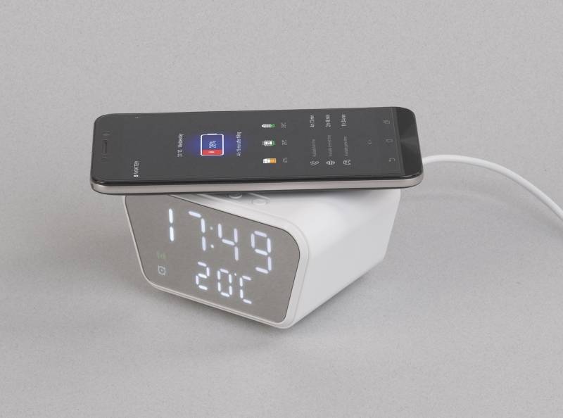 Настольные часы "Smart Clock" с беспроводным (15W) зарядным устройством, будильником и термометром