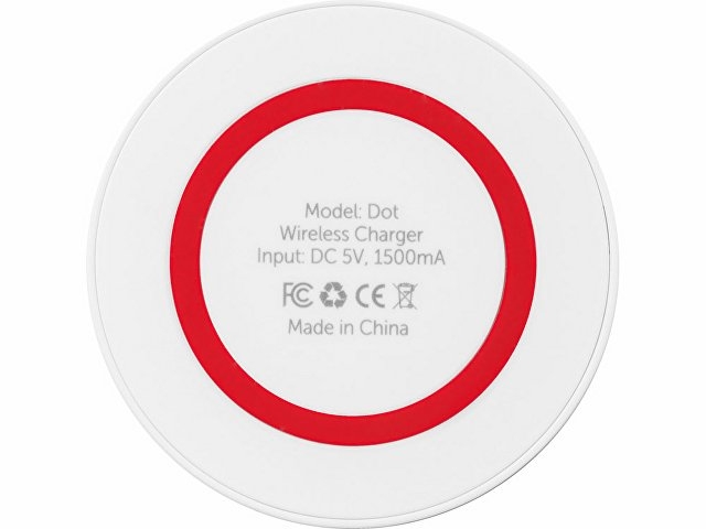 Беспроводное зарядное устройство «Dot», 5 Вт, белый/красный