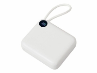 Внешний аккумулятор со встроенным кабелем «Liri», QC/PD, 10000 мАч, теплый белый