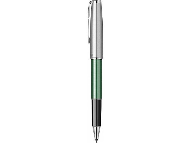 Ручка-роллер Parker Sonnet Essentials Green SB Steel CT, цвет чернил black, перо: F, в подарочной упаковке.