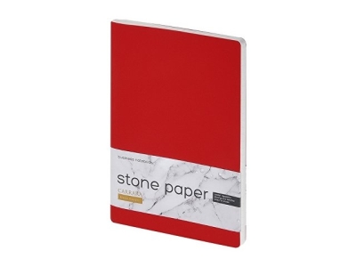 Тетрадь с каменной бумагой А5 "Carrara" 40 л., линейка, красный