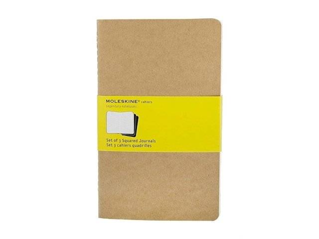 Записная книжка Moleskine Cahier (в клетку, 3 шт.), Large (13х21см), бежевый