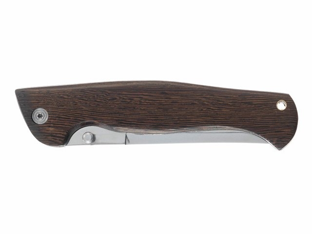 Нож складной Stinger, 112 мм (серебристый), материал рукояти: древесина венге (коричневый)