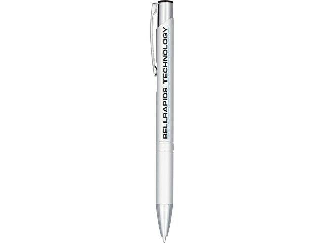 Кнопочная шариковая ручка Moneta из анодированного алюминия, черные чернила, серебристый