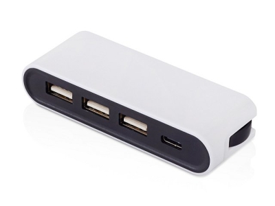 USB-хаб «Hubix» с коннектором 2-в-1 USB-C и USB-A, 2.0, белый