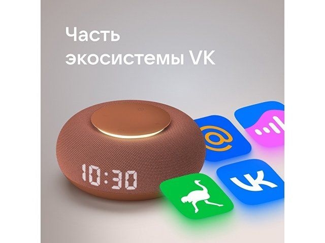 Умная колонка VK Капсула Мини с голосовым помощником Марусей, терракотовый